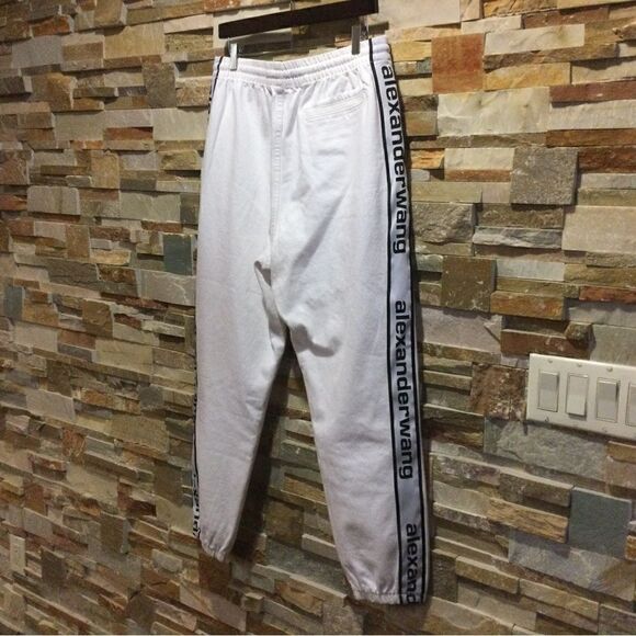 ALEXANDER WANG Side Tape Logo Jean Joggers Track Pants in Denim - Picture 5 of 9